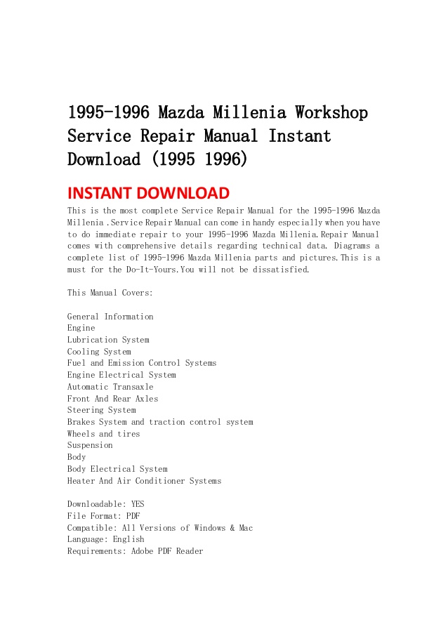 2001 mazda millenia repair manual download blogspot